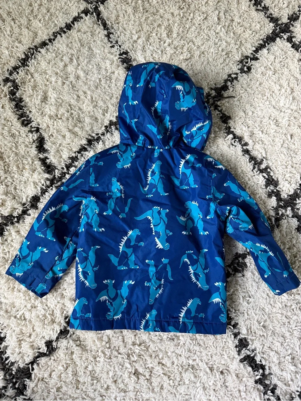 Joe Fresh Blue Toddler Dino Raincoat with Hood 12-18M